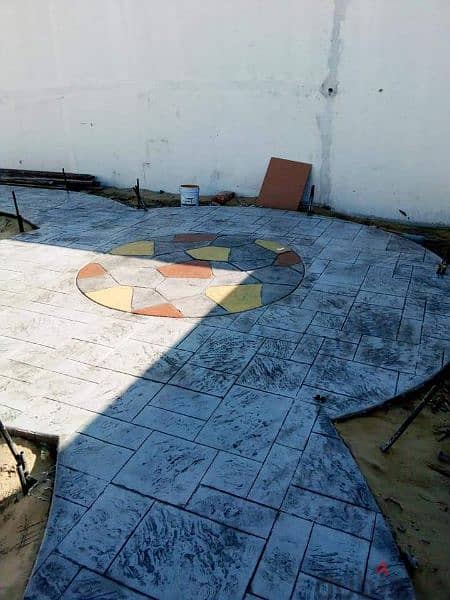 Stamped concrete باطون مطبعي 0