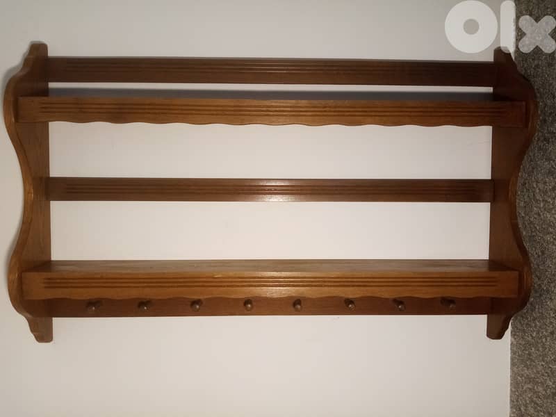 رف مع علاقات مصنوعة من خشب الجوز ماسيف  بسعر خاص $40 1