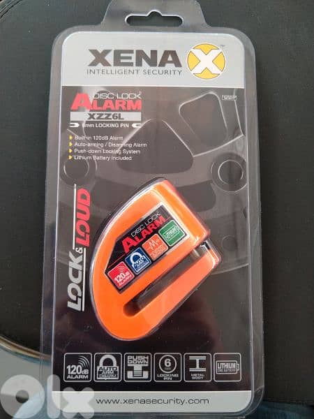Alarm disc lock 120db alarm,auto arm/disarm,metal body 1