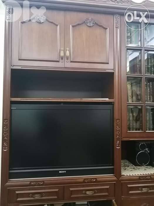 مكتبة و خزانة لغرفة الجلوس مع التلفزيون library 5