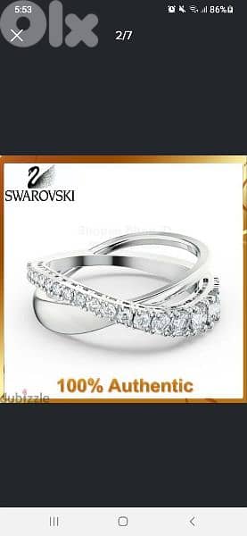double aĺliance ring size 18.19 original swarovski 4