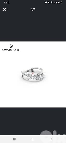 double aĺliance ring size 18.19 original swarovski 6