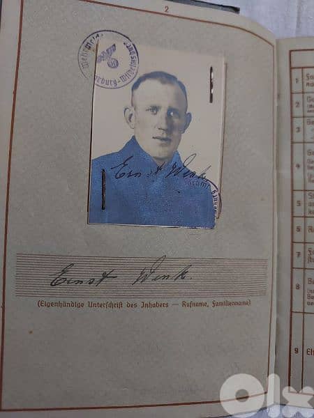 World War passport Nazi officer Hitler German 3rd Reich Army 2