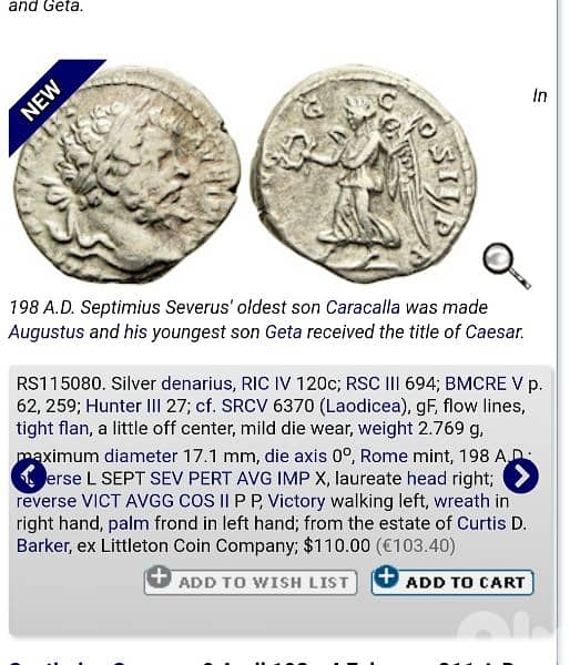 Septiumus Severus  Ancient Roman Silver Denarius Coin year 193 AD 2