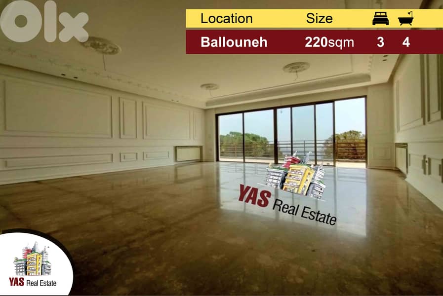 Ballouneh 220m2 | 300m2 Terrace | Brand New | Luxury | Open View | 0