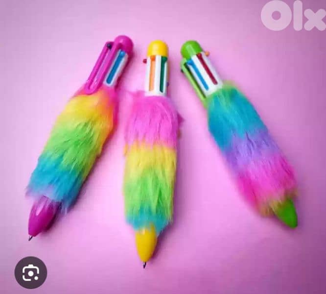 fluffy rainbow pen 0
