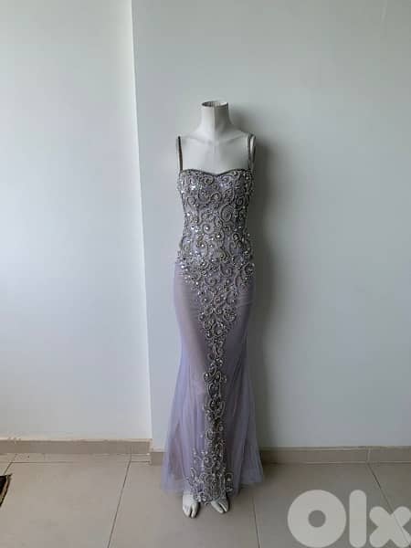 Roni Richa couture heavy beaded and sequined evening dress 0