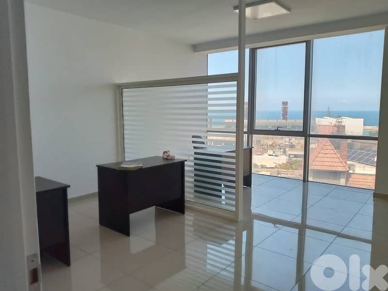 kaslik furnished office 120m for rent prime location sea view Ref#207 0
