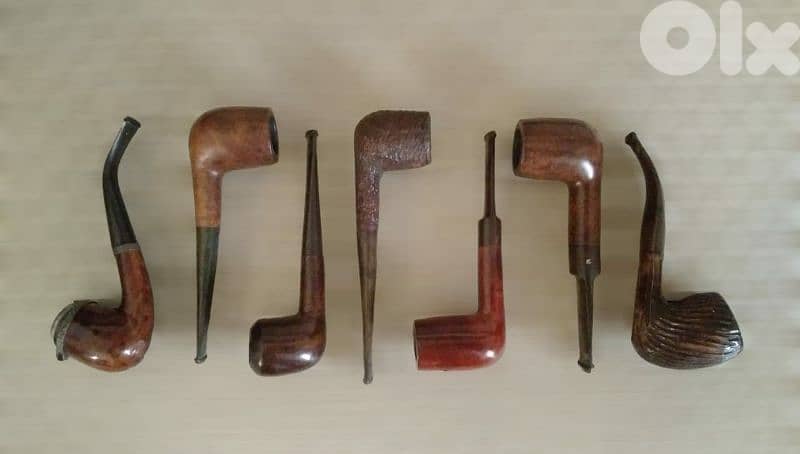 8 vintage wooden pipes 2