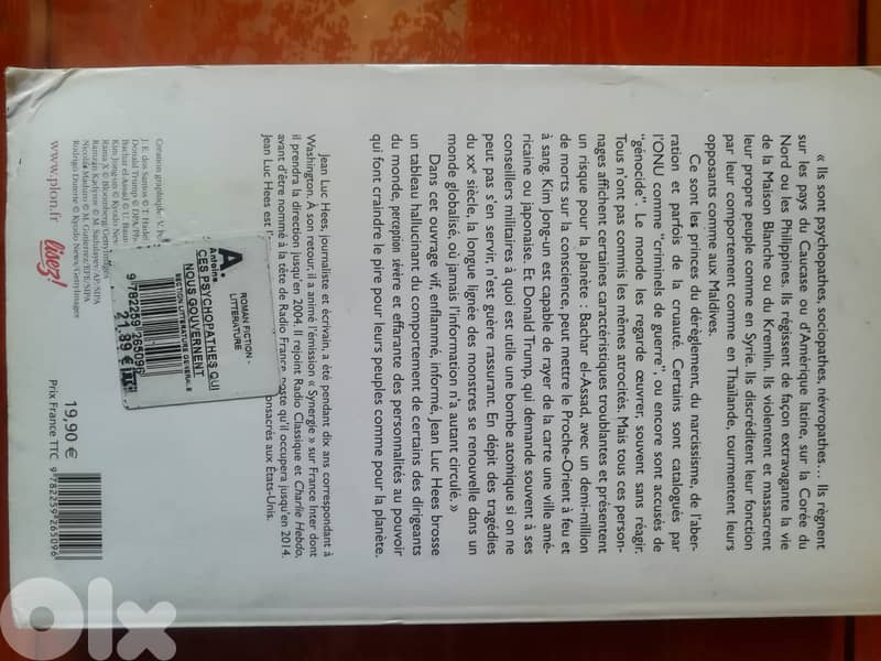 "Ces psychopathes qui nous gouvernent " Livre par Jean Luc Hees 3