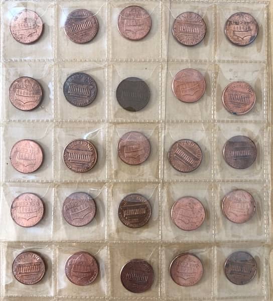 25 old coins one cent USA 1