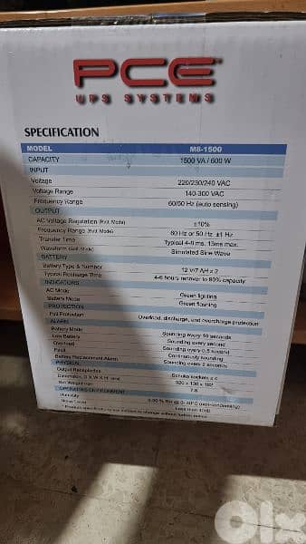 ups pce 1500 va 600 w 2
