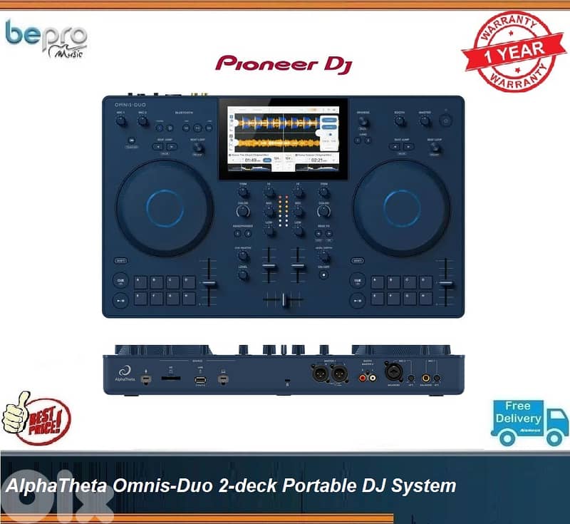 AlphaTheta Omnis-Duo 2-deck Portable DJ System,Pioneer DJ Omnis Duo 0