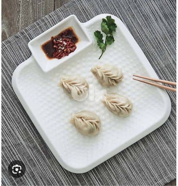 square ceramic dumpling and dipping plate 1