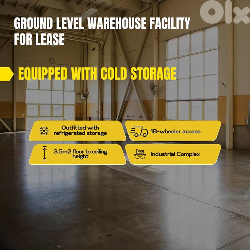 JH24-3436 Warehouse / Cold 2,000m2 storage for rent in Dbayeh 0