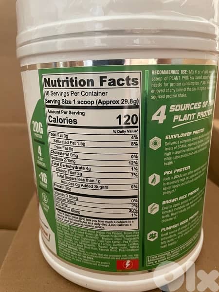 Nutrex Plant Protein 18 Servings Made in USA 1