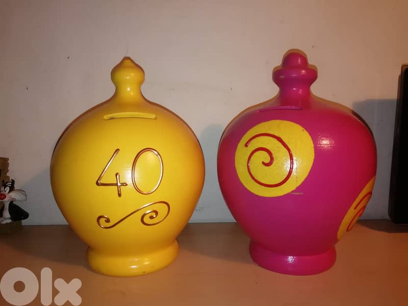 Retro style pottery money bank 19*15cm 0