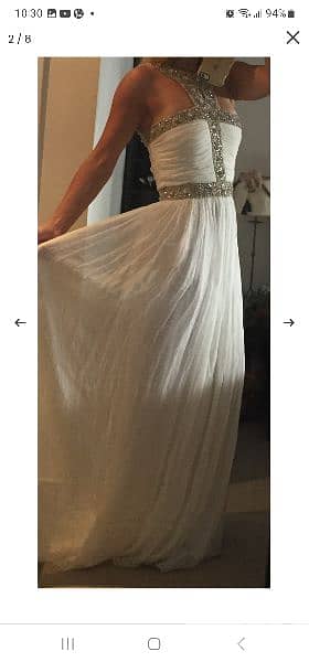 Rachel Gilbert designer silk wedding evening christening dress Medium. 3