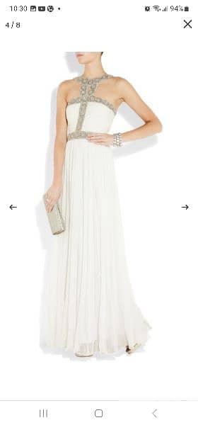 Rachel Gilbert designer silk wedding evening christening dress Medium. 4