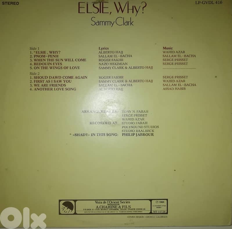 Elsie why ? Sammy Clark vinyl album 1
