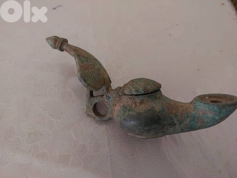 Ancient Eastern Roman Byzantine Bronze Oil Lamp from the 6th century 1