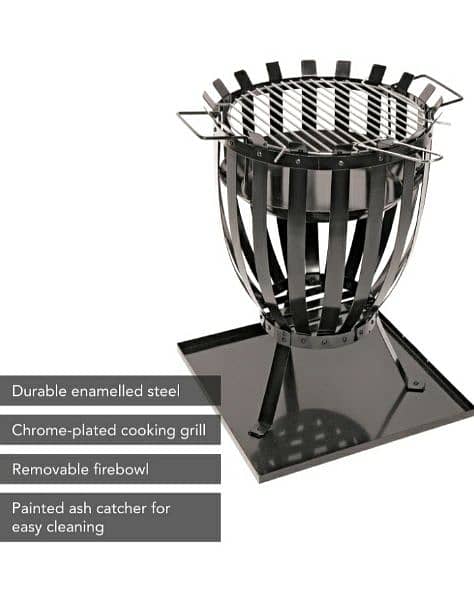 LANDMANN fire basket, made of steel, with base plate/4$ delivery 1