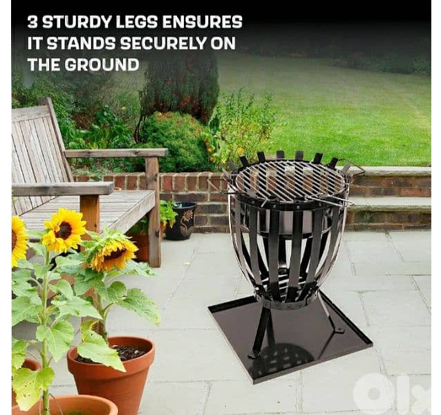 LANDMANN fire basket, made of steel, with base plate/4$ delivery 5