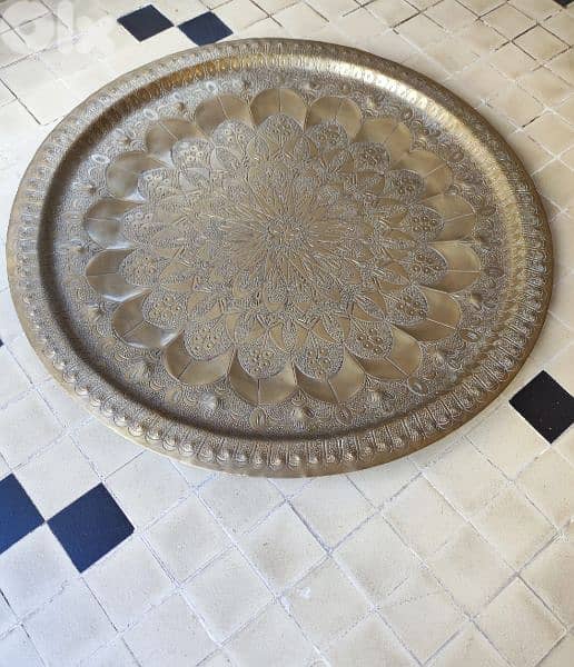 Beautifully tooled and etched Vintage brass tray. (Revised Price) 0