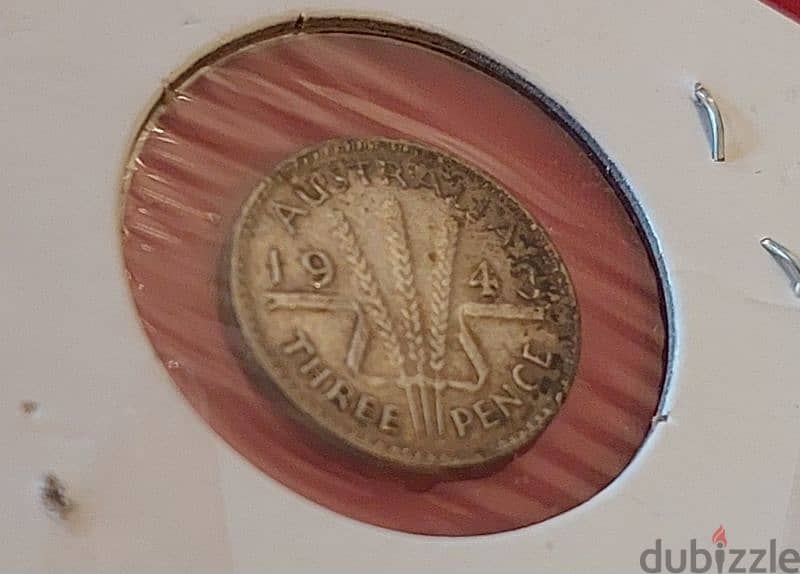 Australia 1943 silver 3 pence 0