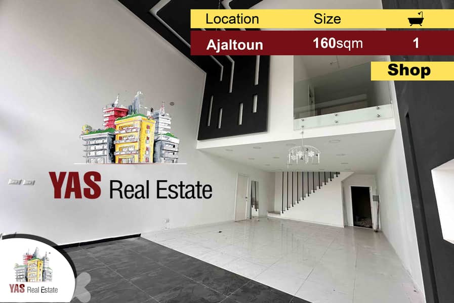 Ajaltoun 160m2 Shop | Decorated | Prime | Perfect Investment | 0