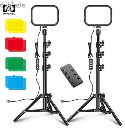 APEXEL 2PCS LED Fill Light With Tripod Stand Photo Studio Fill Lamp