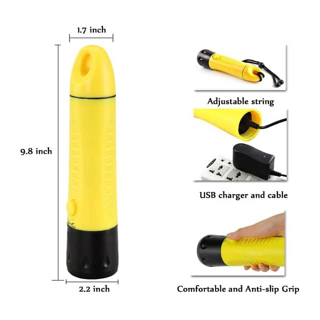 Yupard Professional Diving Flashlight, 2000 Lumen Torch, 80m 3