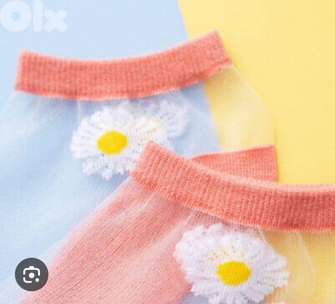beautiful flower transparent women's socks 13