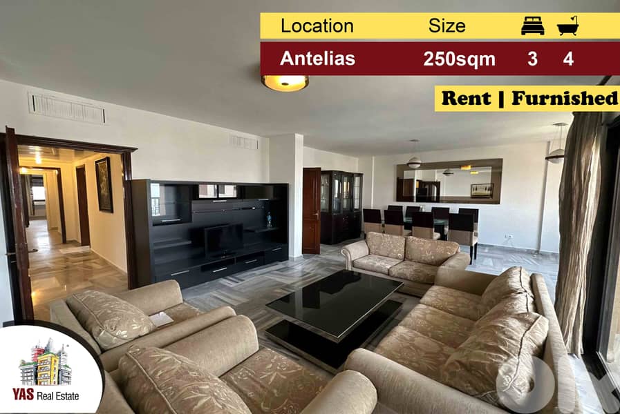 Antelias 250m2 | Rent | Furnished | View | Prime Location | MJ | 0