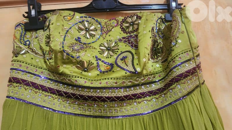 Monsoon lime green silk maxi evening dress size 42 (40) فستان سهرة 5