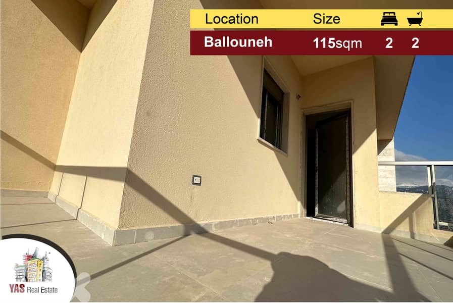 Ballouneh 115m2 | New | Mountain View | Luxurious | Cash | 0