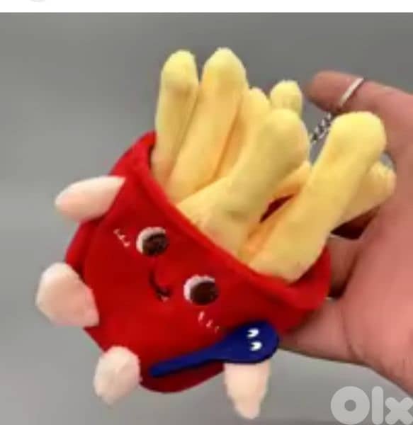 cute plush french fries keychain 2