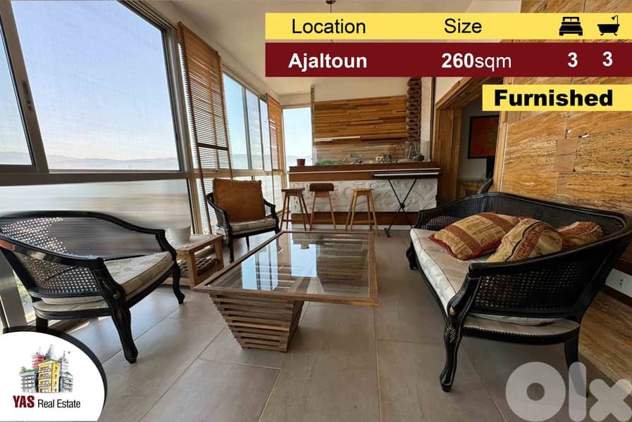 Ajaltoun 260m2 | Designer’s Signature | View | Furnished | EL | 0