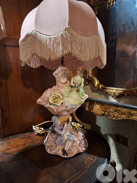 two pieces of lampadaire capodimonte Italy original 1