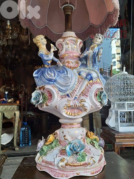 two pieces of lampadaire capodimonte Italy original 4