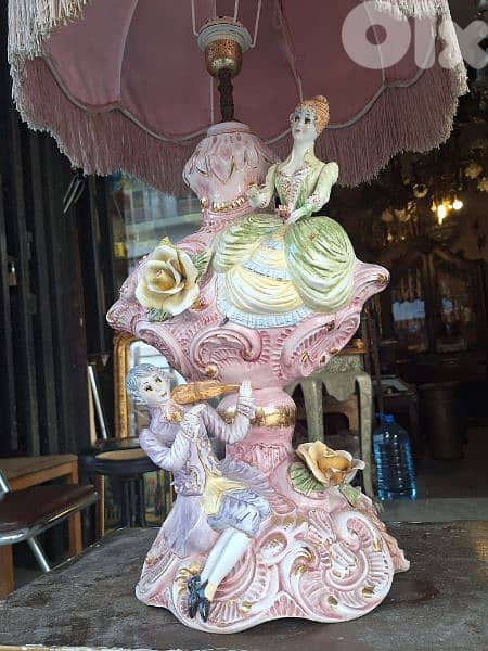 two pieces of lampadaire capodimonte Italy original 5