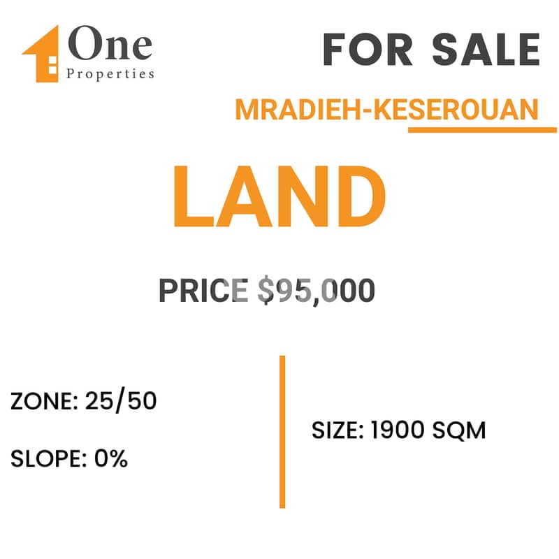 LAND FOR SALE in MRADIEH/KESEROUAN. 0
