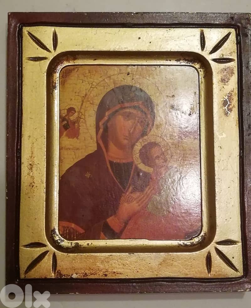 Jesus & Mary Orthodox Byzantine icon reproduction made in Greece  16*1 0