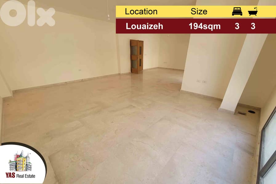 Louaizeh 194m2 | Prime Location | Quiet Street | New | PA | 0