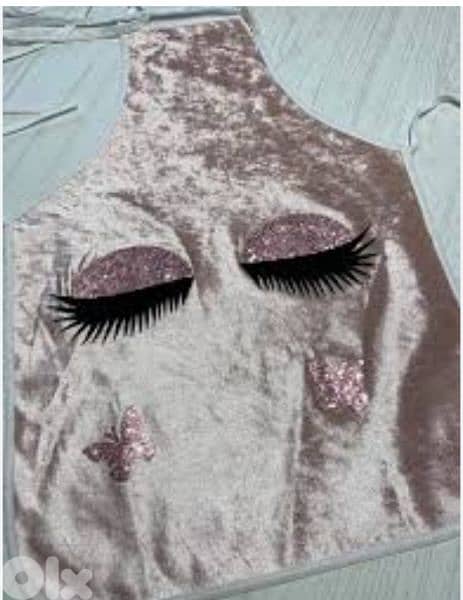 stunning velvet eyelash kitchen apron 5
