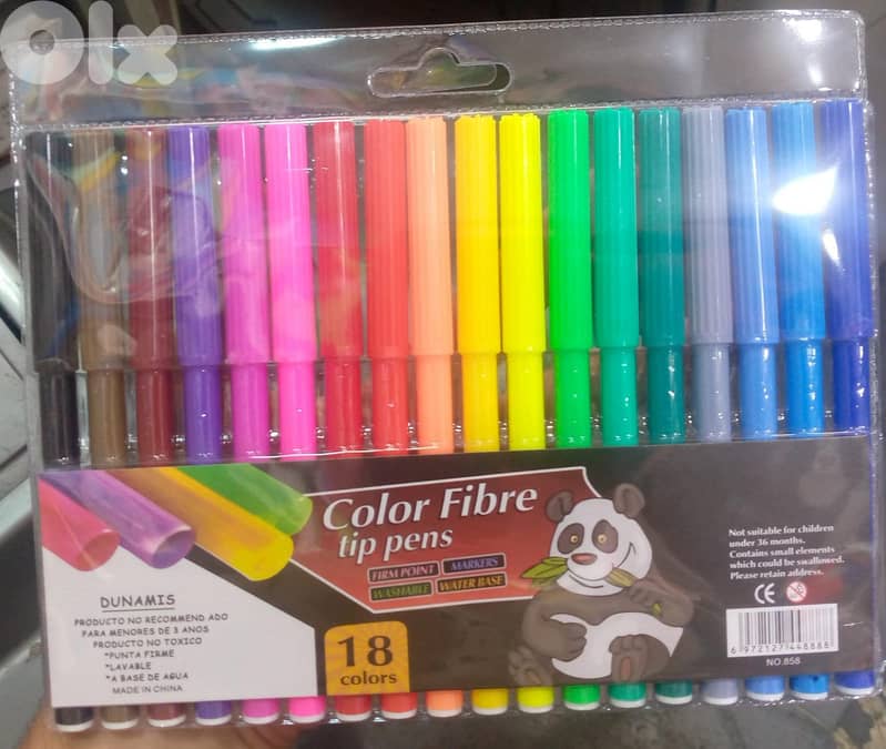 COLOR FIBER TIP PENS 18 COLORS 0