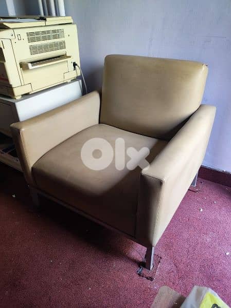 3 Leather Matching Chairs. 0