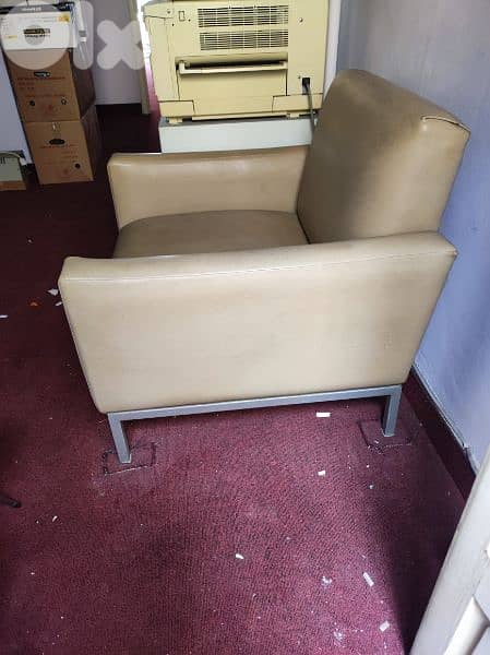 3 Leather Matching Chairs. 1