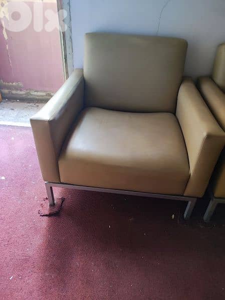 3 Leather Matching Chairs. 3