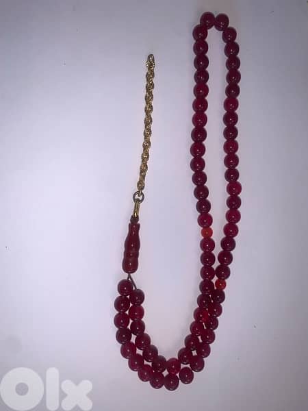 مسباح من الياقوت فواصل عقيق 0